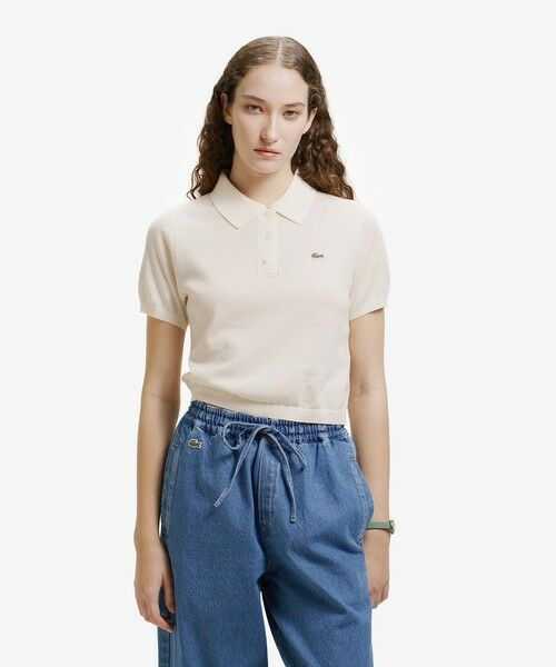 LACOSTE / ラコステ ポロシャツ | ラメニットポロシャツ（オフホワイト）