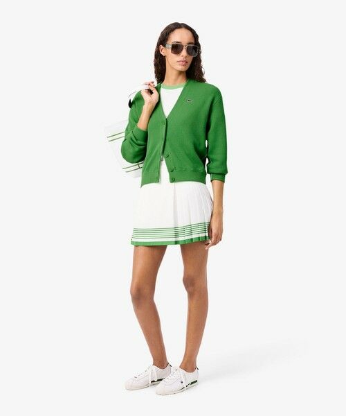 LACOSTE / ラコステ カーディガン・ボレロ | 配色シームライン Vネックショートニットカーディガン | 詳細4