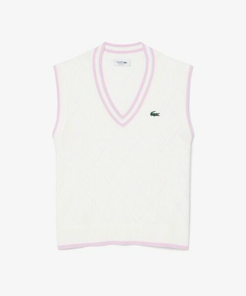 LACOSTE / ラコステ ベスト | ダイヤモチーフニットベスト（ホワイト）