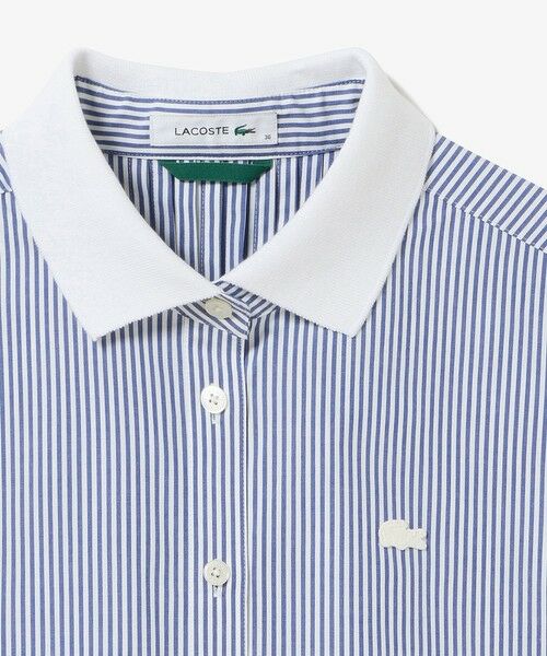 LACOSTE / ラコステ シャツ・ブラウス | ノースリーブAラインシャツ / ブルーストライプ オフホワイト ライトブルー | 詳細11