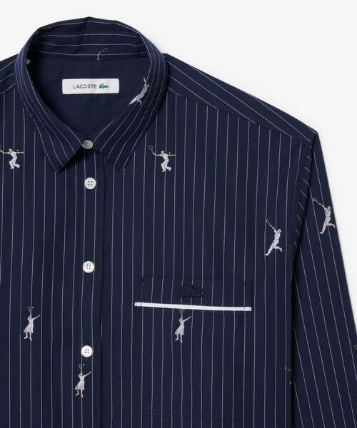 LACOSTE / ラコステ シャツ・ブラウス | プレイヤージャカード ストライプオーバーサイズシャツ | 詳細1