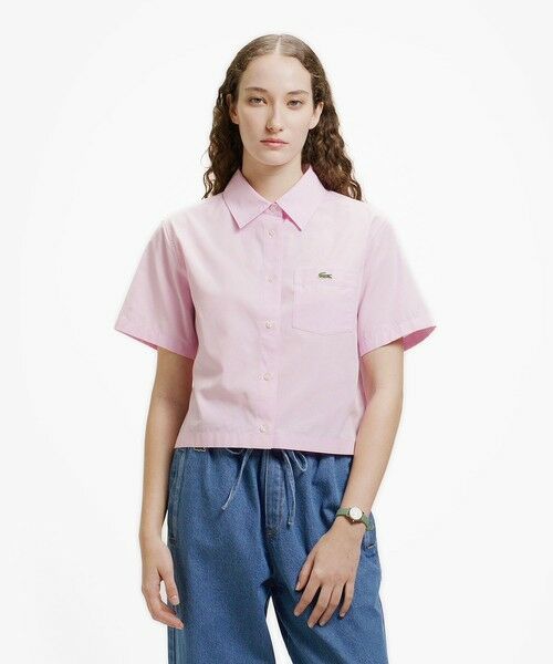 LACOSTE / ラコステ シャツ・ブラウス | クロップドボタンシャツ(ピンク)