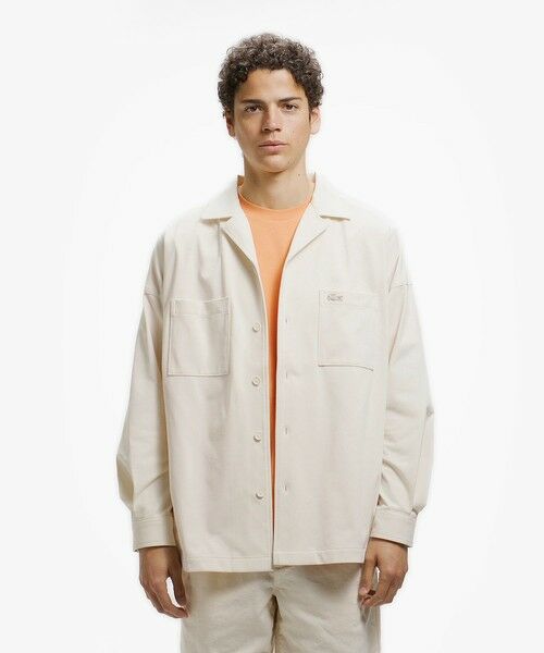 LACOSTE / ラコステ シャツ・ブラウス | 鹿の子地オープンカラーシャツジャケット(オフホワイト)