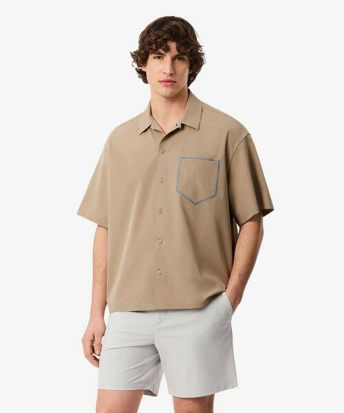 LACOSTE / ラコステ シャツ・ブラウス | 撥水防風ストレッチオープンカラーシャツ（ベージュ）