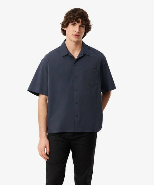 LACOSTE / ラコステ シャツ・ブラウス | 撥水防風ストレッチオープンカラーシャツ（ダークアッシュ）