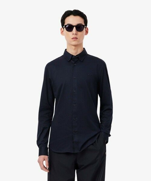 LACOSTE / ラコステ シャツ・ブラウス | スリムフィットミニマル長袖ボタンシャツ（ダークネイビー）