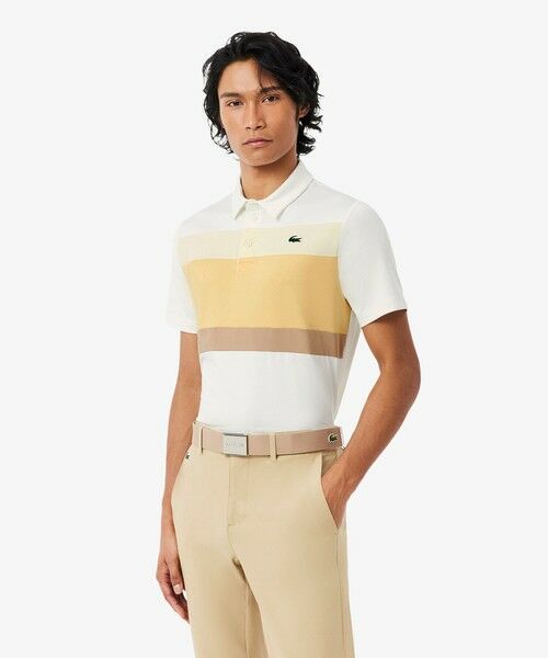 LACOSTE / ラコステ ポロシャツ | ウルトラドライ ストレッチカラーブロックゴルフポロシャツ（ホワイト）