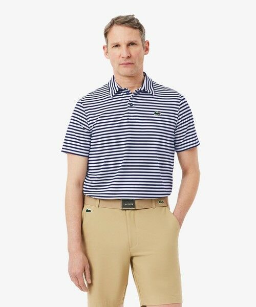 LACOSTE / ラコステ ポロシャツ | ウルトラドライ ボーダーゴルフポロシャツ（ネイビー×ホワイト）