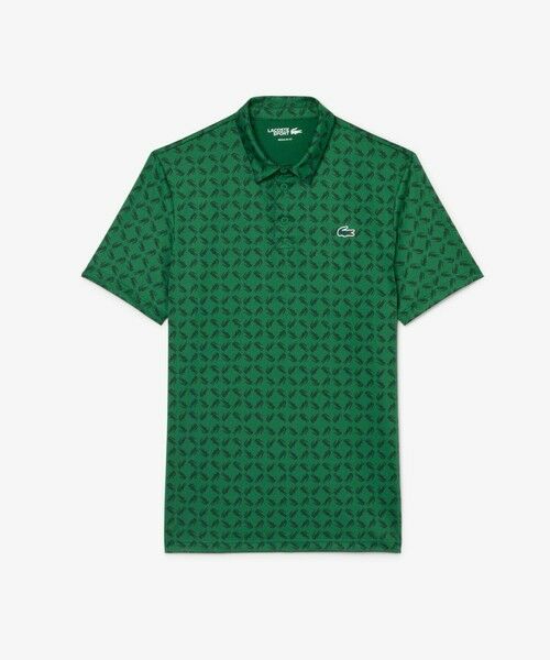 LACOSTE / ラコステ ポロシャツ | 総柄ゴルフプリント ウルトラドライストレッチポロシャツ（グリーン）