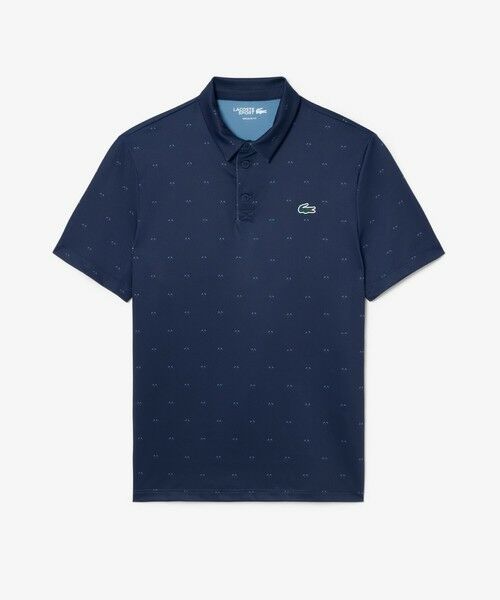 LACOSTE / ラコステ ポロシャツ | 総柄ゴルフプリント ウルトラドライストレッチポロシャツ（ダークネイビー）