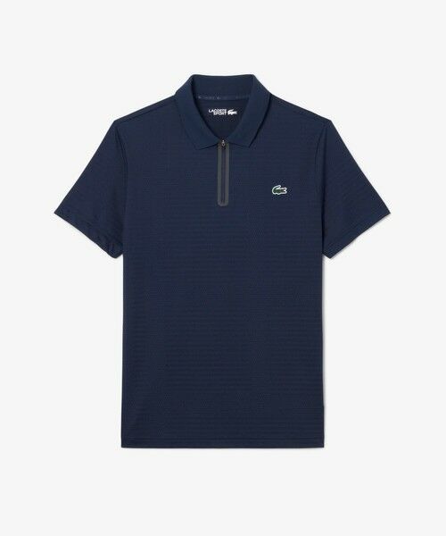 LACOSTE / ラコステ ポロシャツ | ウルトラドライ コートジャカードジップポロシャツ（ネイビー）