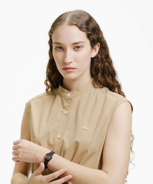 LACOSTE / ラコステ ミニ丈・ひざ丈ワンピース | Aラインノースリーブシャツドレス / ミモレ丈シャツワンピース | 詳細2