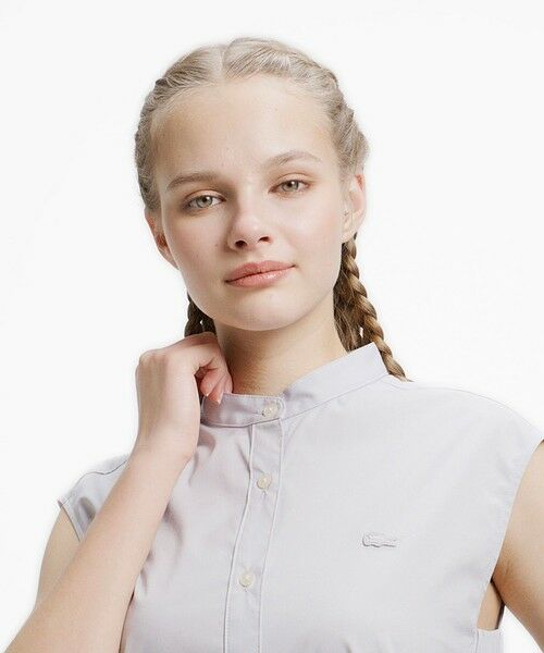 LACOSTE / ラコステ ミニ丈・ひざ丈ワンピース | Aラインノースリーブシャツドレス / ミモレ丈シャツワンピース | 詳細12