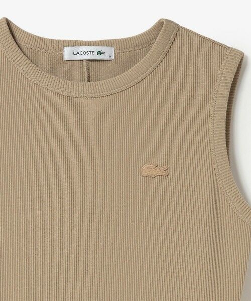 LACOSTE / ラコステ ミニ丈・ひざ丈ワンピース | 異素材コンビノースリーブドレス / フレアワンピース | 詳細6