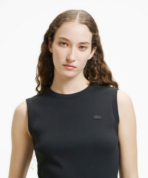 LACOSTE / ラコステ ミニ丈・ひざ丈ワンピース | 異素材コンビノースリーブドレス / フレアワンピース | 詳細12