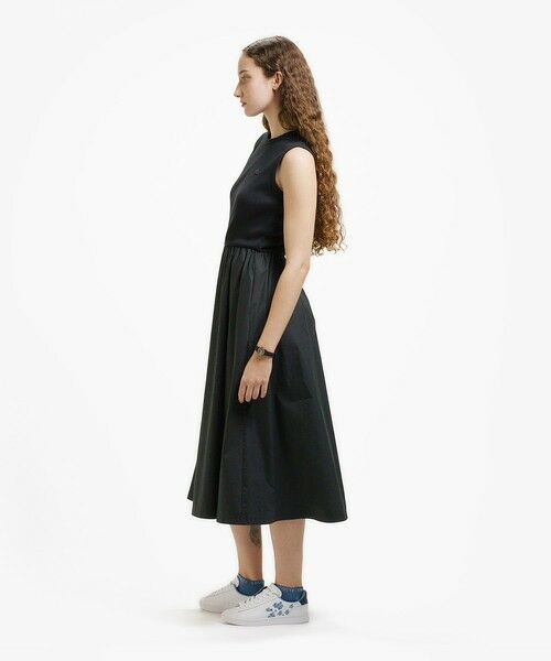 LACOSTE / ラコステ ミニ丈・ひざ丈ワンピース | 異素材コンビノースリーブドレス / フレアワンピース | 詳細13