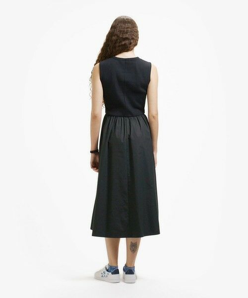 LACOSTE / ラコステ ミニ丈・ひざ丈ワンピース | 異素材コンビノースリーブドレス / フレアワンピース | 詳細14