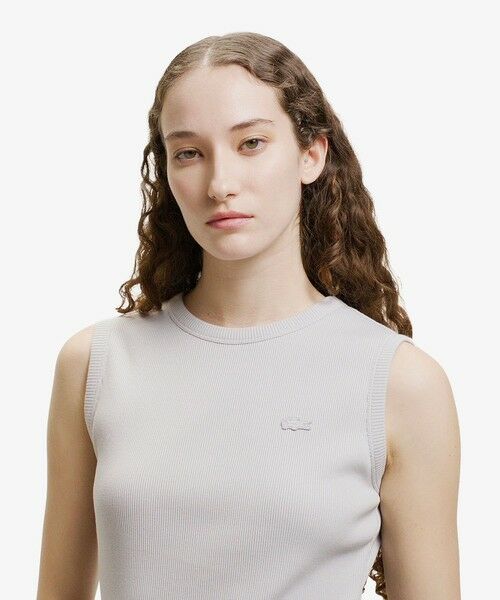 LACOSTE / ラコステ ミニ丈・ひざ丈ワンピース | 異素材コンビノースリーブドレス / フレアワンピース | 詳細17