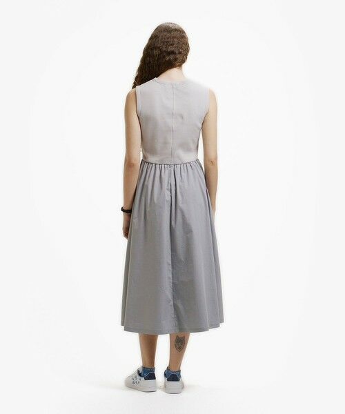 LACOSTE / ラコステ ミニ丈・ひざ丈ワンピース | 異素材コンビノースリーブドレス / フレアワンピース | 詳細18