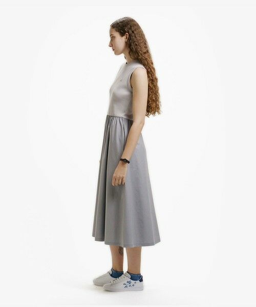 LACOSTE / ラコステ ミニ丈・ひざ丈ワンピース | 異素材コンビノースリーブドレス / フレアワンピース | 詳細19