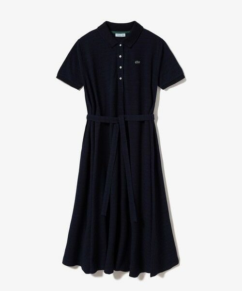 LACOSTE / ラコステ ミニ丈・ひざ丈ワンピース | インディゴ鹿の子ポロドレス | 詳細4