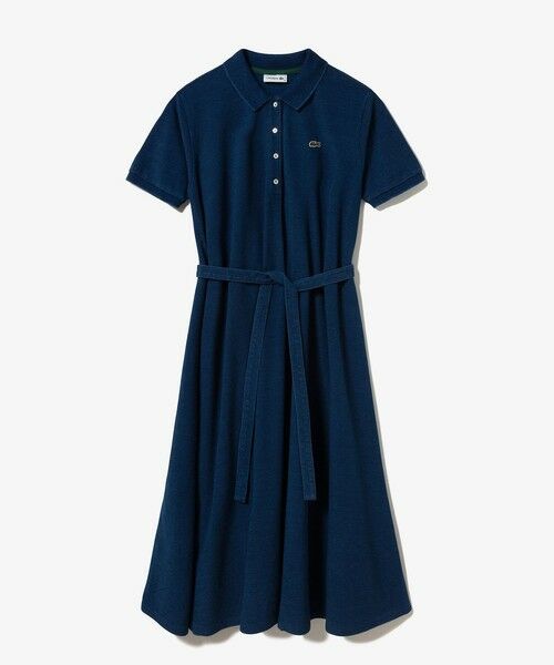 LACOSTE / ラコステ ミニ丈・ひざ丈ワンピース | インディゴ鹿の子ポロドレス | 詳細15