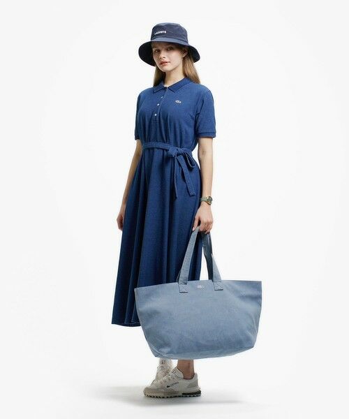 LACOSTE / ラコステ ミニ丈・ひざ丈ワンピース | インディゴ鹿の子ポロドレス | 詳細20