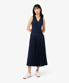 LACOSTE / ラコステ ミニ丈・ひざ丈ワンピース | スリーブレスプリーツロングドレス