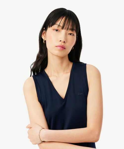 LACOSTE / ラコステ ミニ丈・ひざ丈ワンピース | スリーブレスプリーツロングドレス | 詳細1