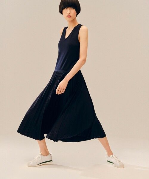 LACOSTE / ラコステ ミニ丈・ひざ丈ワンピース | スリーブレスプリーツロングドレス | 詳細6