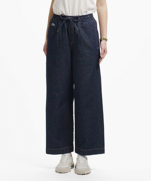 LACOSTE / ラコステ デニムパンツ | ワイドレッグイージーデニムパンツ(ネイビー)