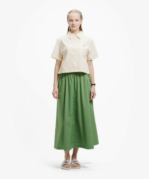 LACOSTE / ラコステ ミニ・ひざ丈スカート | ストレッチタイプライター ギャザー フレアスカート マキシ丈 | 詳細2