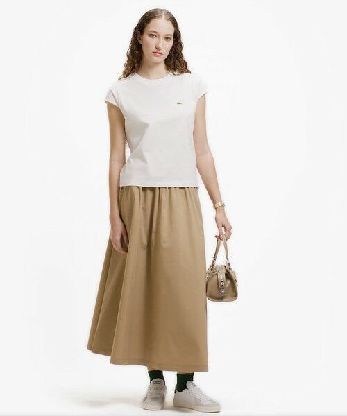 LACOSTE / ラコステ ミニ・ひざ丈スカート | ストレッチタイプライター ギャザー フレアスカート マキシ丈 | 詳細9
