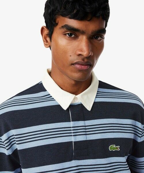 LACOSTE / ラコステ ポロシャツ | ボーダーラグビー鹿の子地ポロシャツ | 詳細1