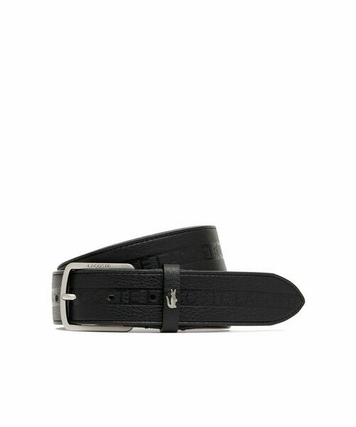 LACOSTE / ラコステ ベルト・サスペンダー | ブランドネームロゴエンボスイタリアンレザーベルト（ブラック）