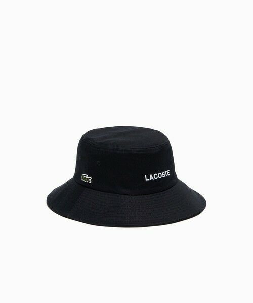 LACOSTE / ラコステ ハット | ブランドネームロゴ刺繍エッセンシャルバケットハット（ブラック）