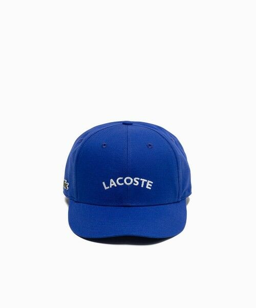 LACOSTE / ラコステ キャップ | ブランドネームロゴ刺繍 コットンリネンキャップ（ロイヤルブルー）