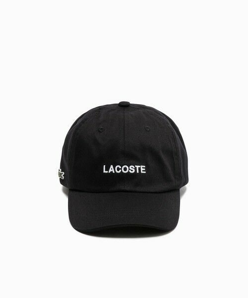LACOSTE / ラコステ キャップ | ブランドネームロゴ刺繍エッセンシャルキャップ（ブラック）