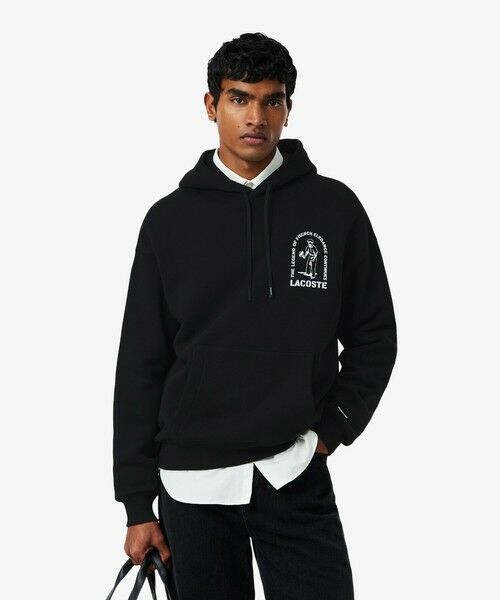 LACOSTE / ラコステ パーカー | ルネ・ラコステ バックプリントスウェットフーディ（ブラック）