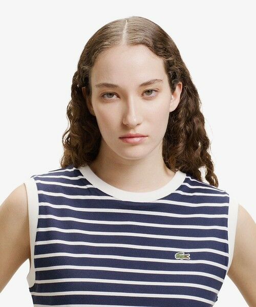 LACOSTE / ラコステ Tシャツ | ノースリーブボーダーTシャツ | 詳細1