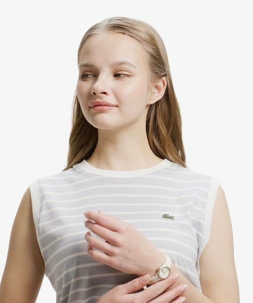 LACOSTE / ラコステ Tシャツ | ノースリーブボーダーTシャツ | 詳細11