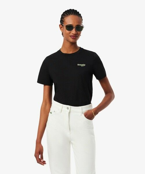 LACOSTE / ラコステ Tシャツ | ネーム＆ワニロゴパッチ エッセンシャルTシャツ（ブラック）