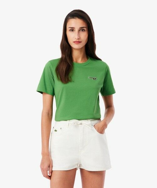 LACOSTE / ラコステ Tシャツ | ネーム＆ワニロゴパッチ エッセンシャルTシャツ（グリーン）
