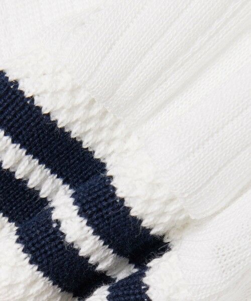 LACOSTE / ラコステ Tシャツ | フランスメイド レース調リブニットボーダー ボートネックTシャツ | 詳細1
