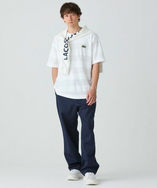 LACOSTE / ラコステ Tシャツ | オーバーサイズ パイル地切り替え同色ボーダーTシャツ | 詳細2