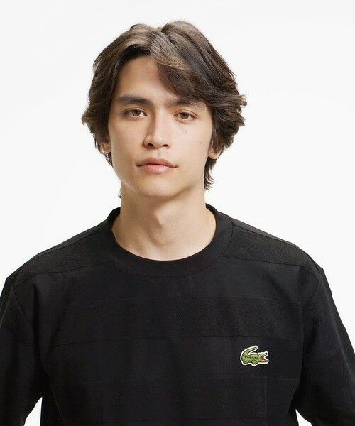LACOSTE / ラコステ Tシャツ | オーバーサイズ パイル地切り替え同色ボーダーTシャツ | 詳細3