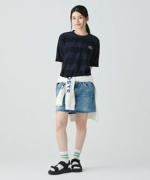 LACOSTE / ラコステ Tシャツ | オーバーサイズ パイル地切り替え同色ボーダーTシャツ | 詳細12