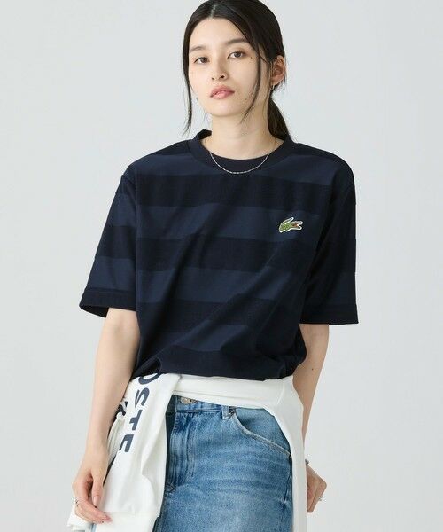 LACOSTE / ラコステ Tシャツ | オーバーサイズ パイル地切り替え同色ボーダーTシャツ | 詳細7