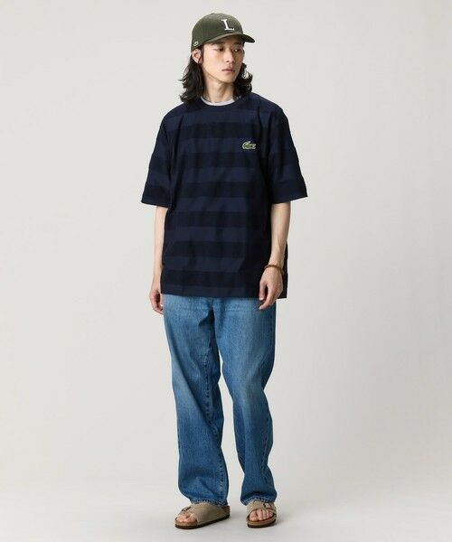 LACOSTE / ラコステ Tシャツ | オーバーサイズ パイル地切り替え同色ボーダーTシャツ | 詳細6