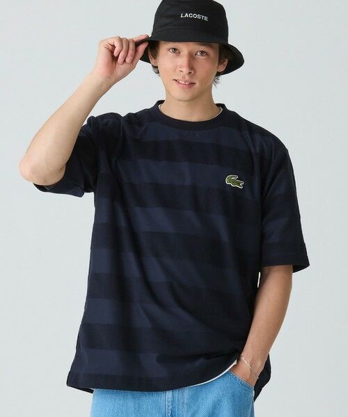 LACOSTE / ラコステ Tシャツ | オーバーサイズ パイル地切り替え同色ボーダーTシャツ | 詳細9